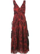 Proenza Schouler Pleated Empire Dress - Red