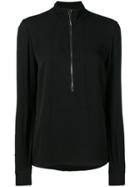 Tom Ford Crepe Zip Front Pullover - Black