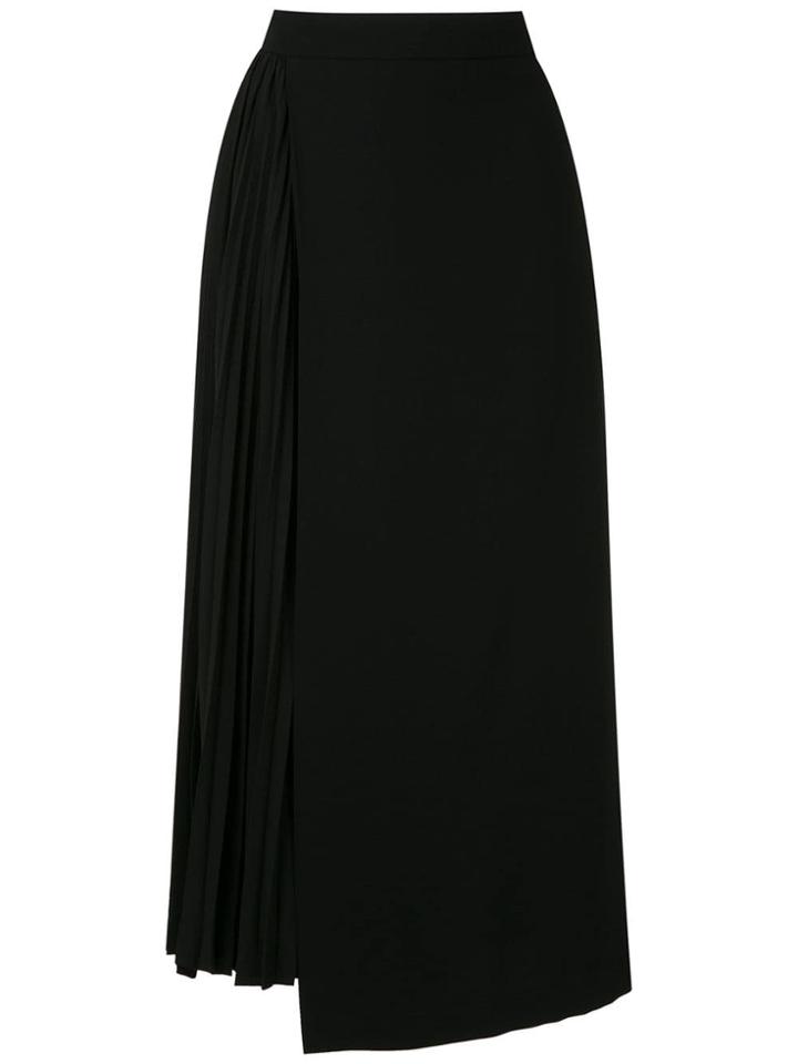 Egrey Asymmetric Pleated Skirt - Black
