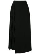 Egrey Asymmetric Pleated Skirt - Black