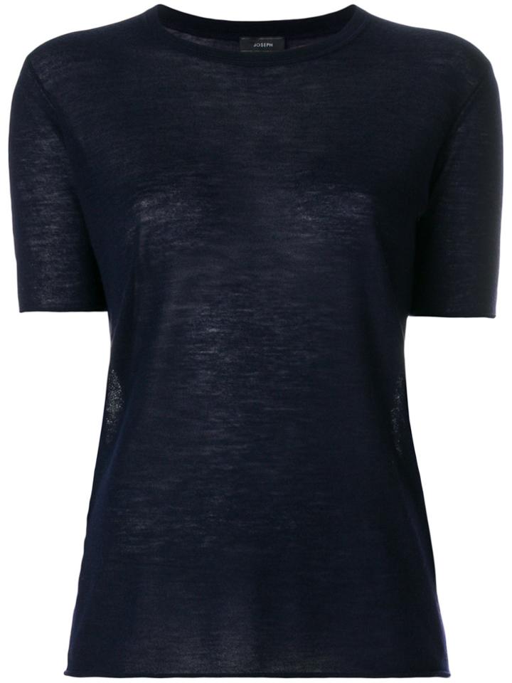 Joseph Short-sleeve Cashmere Jumper - Blue