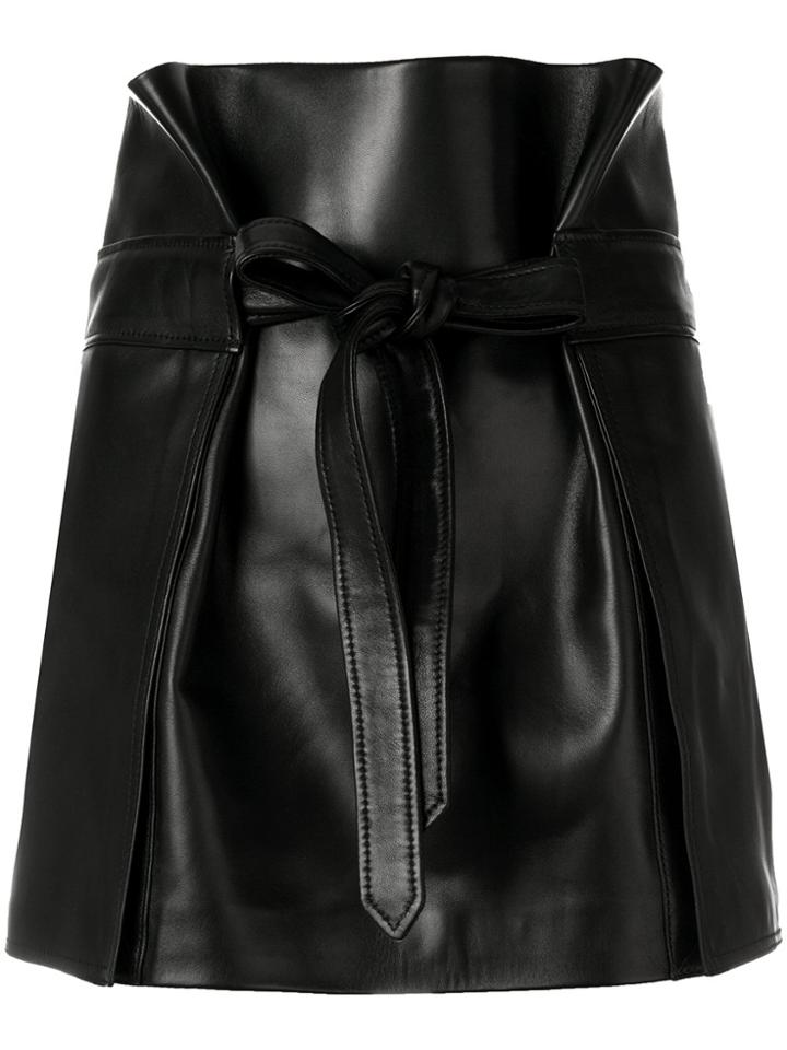 Saint Laurent Fitted Biker Skirt - Black