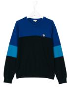 Paul Smith Junior Teen Colour Block Sweater - Blue