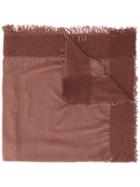 Faliero Sarti Contrast Style Frayed Edge Scarf - Brown