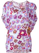 Tsumori Chisato Floral Print T-shirt, Women's, Size: 2, Pink/purple, Polyurethane/lyocell