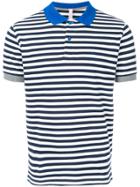Sun 68 Striped Polo Shirt - Blue