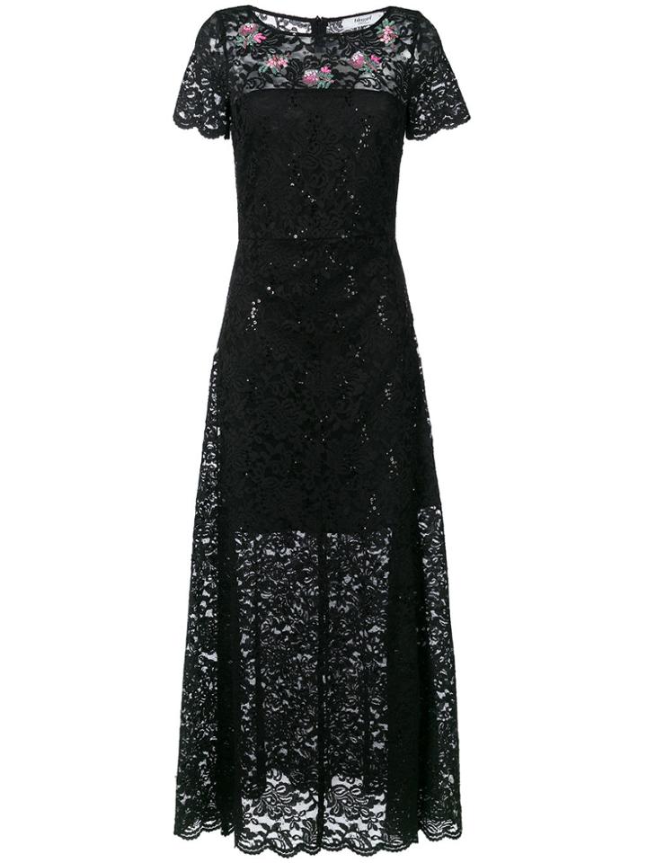 Blugirl Long Lace Flared Dress - Black