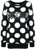 Moschino Large Polka Dot Print Sweatshirt - Black