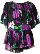 Muveil Pleated Floral Blouse