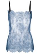 Philosophy Di Lorenzo Serafini Sheer Lace Tank, Women's, Size: 40, Blue, Polyamide