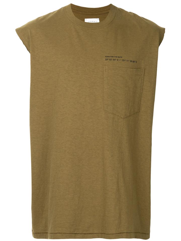 Song For The Mute Wander Dad Printed Oversized Vest - Green
