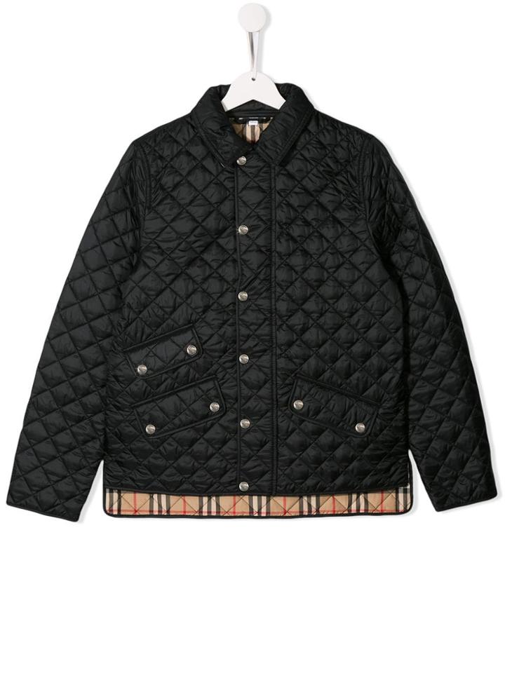 Burberry Kids Brennan Quilted Jacket - Black