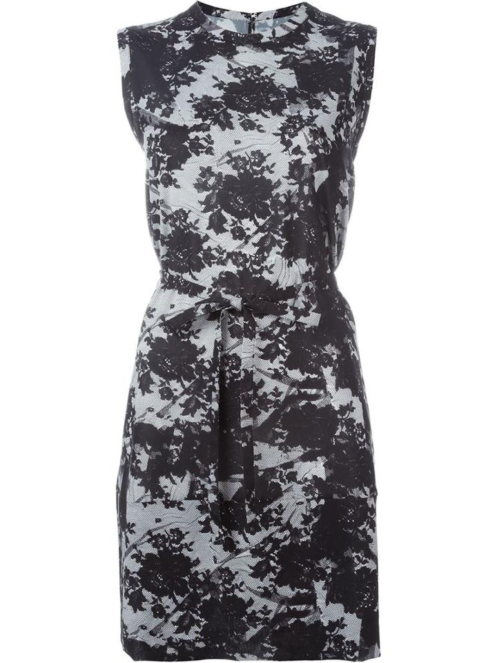 Mcq Alexander Mcqueen Floral Lace Print Dress, Women's, Size: 44, Black, Polyester