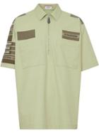 Burberry Short-sleeve Military Cotton Shirt - Green