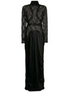 Almaz Layered Lace Dress - Black
