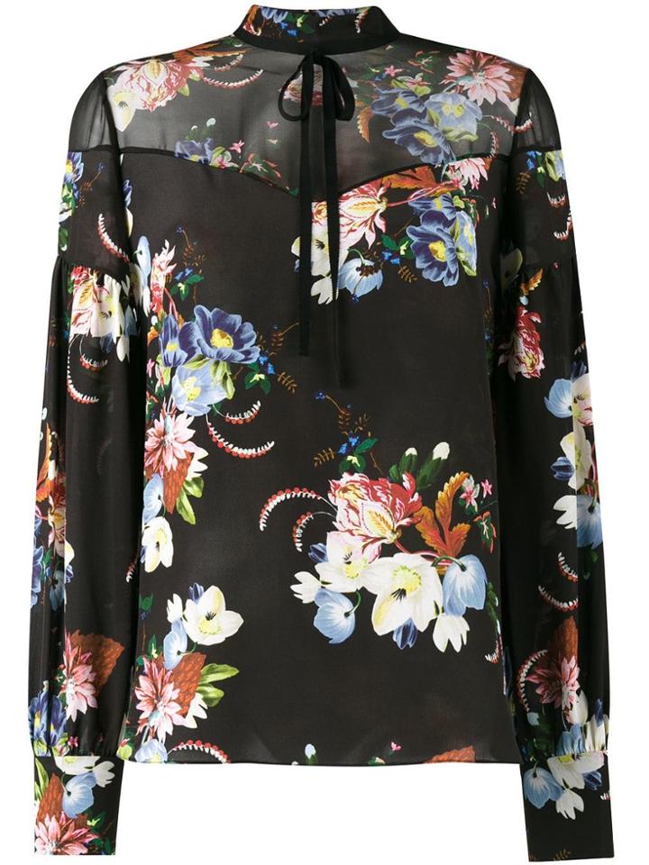 Erdem Yuki Floral Print Blouse - Black