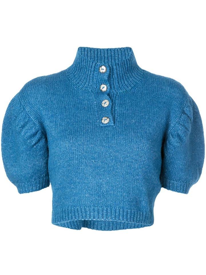 Rachel Comey Cropped Turtleneck Top - Blue