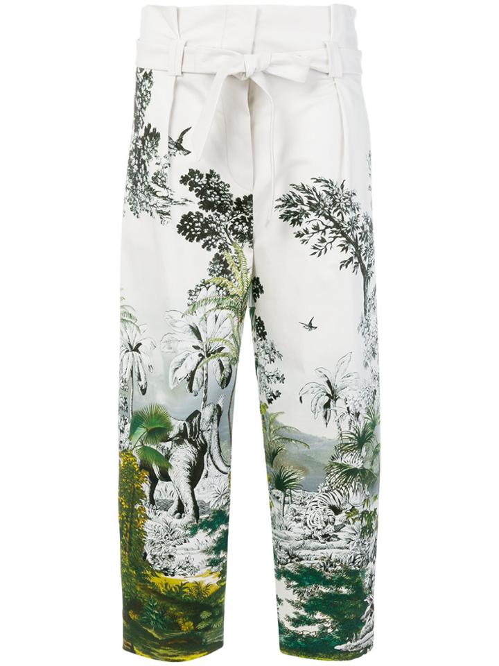 Alberta Ferretti Jungle Print Trousers - Nude & Neutrals