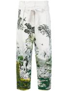 Alberta Ferretti Jungle Print Trousers - Nude & Neutrals