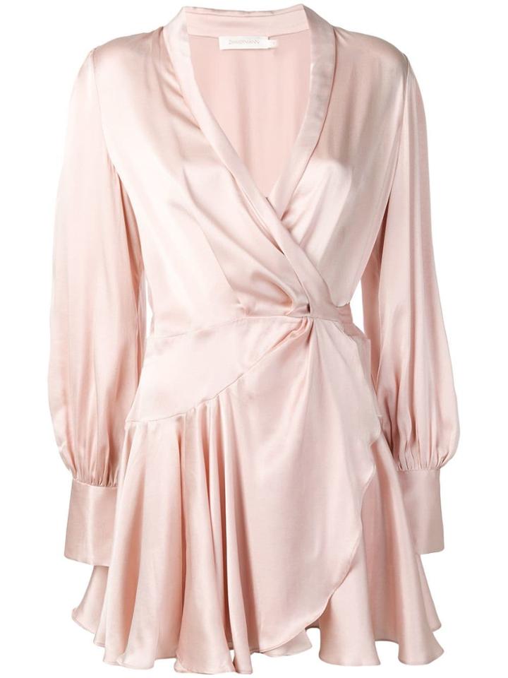 Zimmermann Wrap Mini Dress - Pink