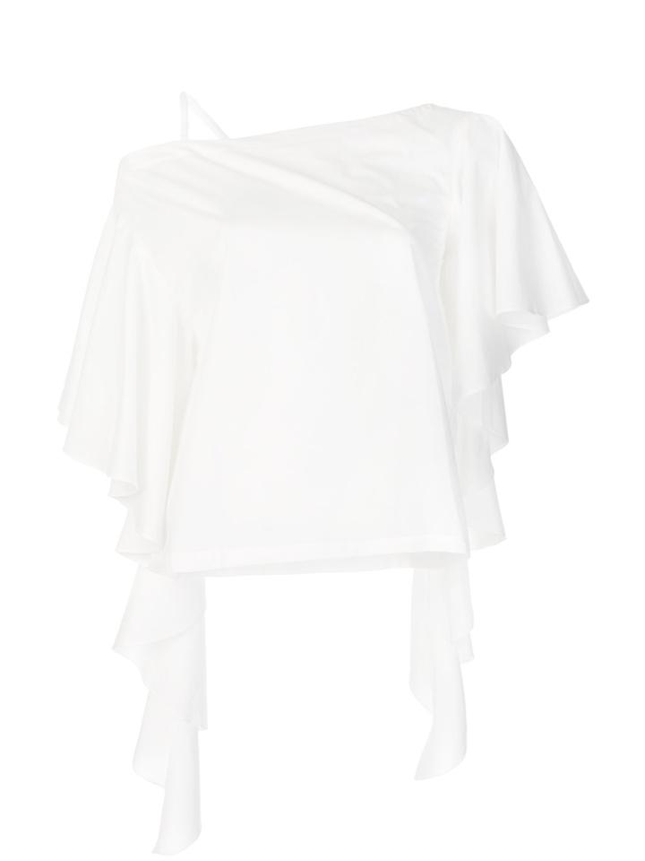 Jovonna Ruffled Sleeve T-shirt - White