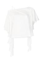 Jovonna Ruffled Sleeve T-shirt - White