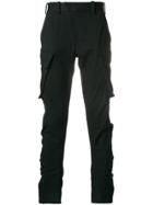 Devoa Skinny Cargo Trousers - Black
