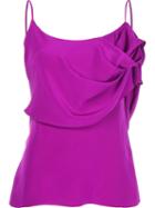 Cushnie Et Ochs Ruffle Detail Top, Women's, Size: 8, Pink/purple, Silk