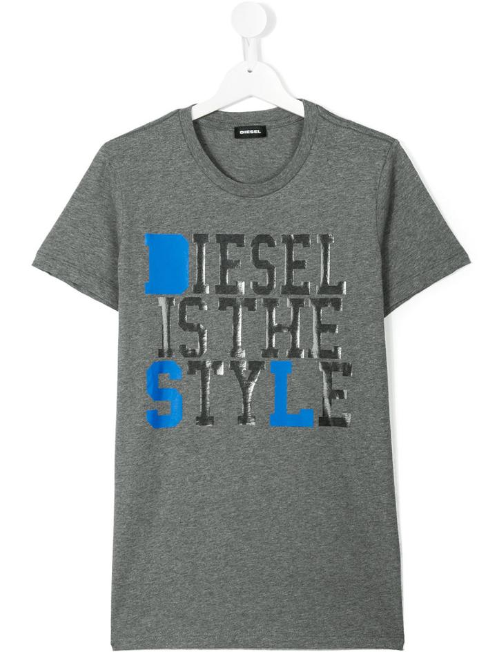 Diesel Kids - Teen Tigro T-shirt - Kids - Cotton - 16 Yrs, Grey