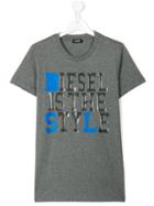 Diesel Kids - Teen Tigro T-shirt - Kids - Cotton - 16 Yrs, Grey