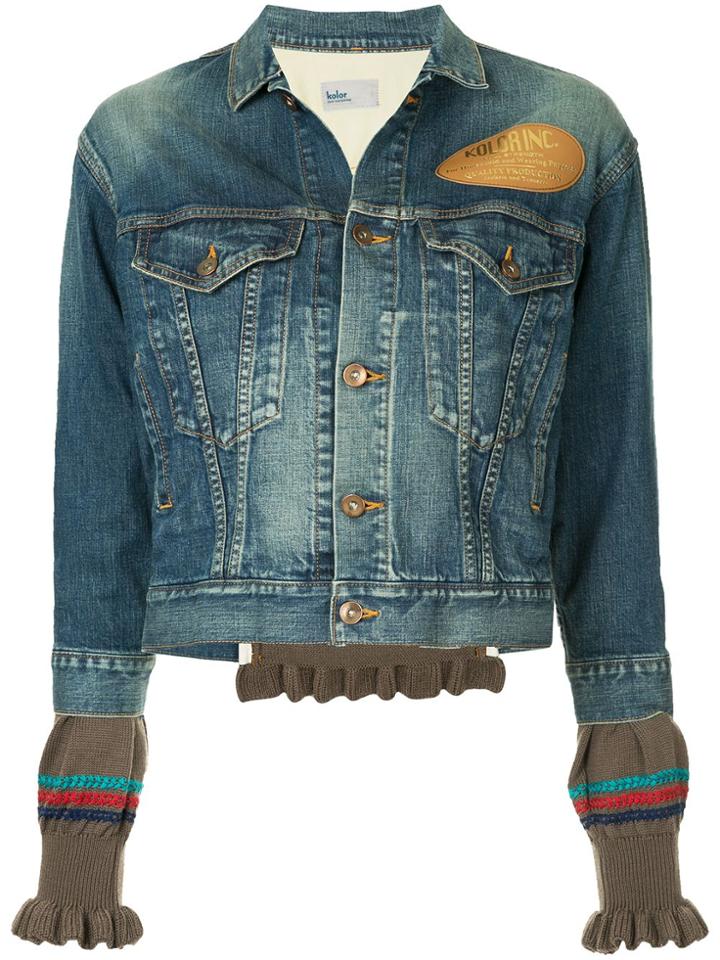 Kolor Extended Sleeve Denim Jacket - Blue