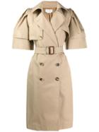 Alexander Mcqueen Oversized Sleeve Trench Coat - Neutrals