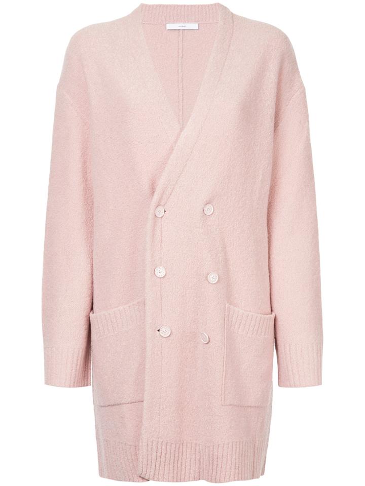 Astraet Double Breasted Cardi-coat - Pink & Purple