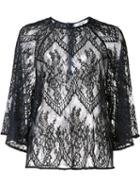 Ganni 'larkin' Lace Blouse, Women's, Size: Small, Black, Viscose/polyamide