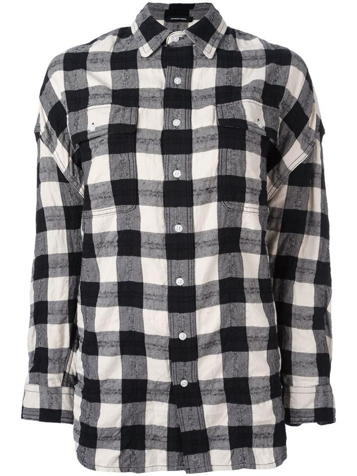 R13 'oversized Check Shirt, Women's, Size: Xs, Black, Cotton