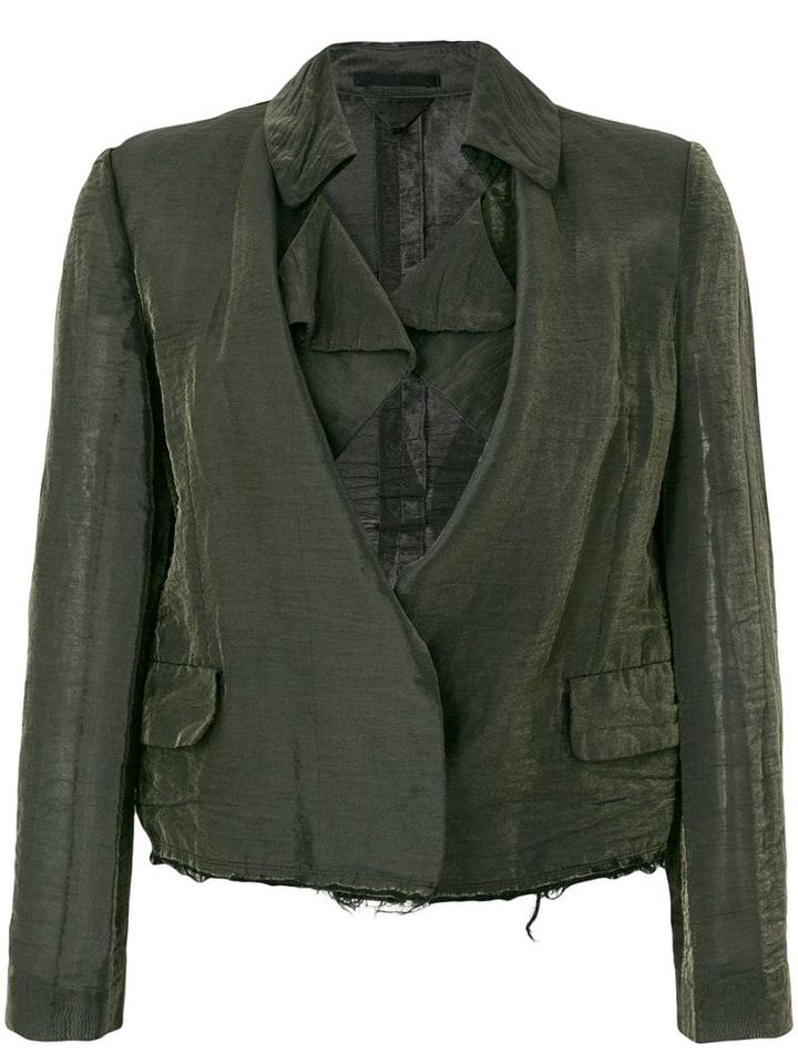 Comme Des Garçons Pre-owned Distressed Cropped Jacket - Black