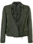 Comme Des Garçons Pre-owned Distressed Cropped Jacket - Black