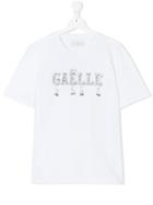 Gaelle Paris Kids Teen Embellished Logo T-shirt - White