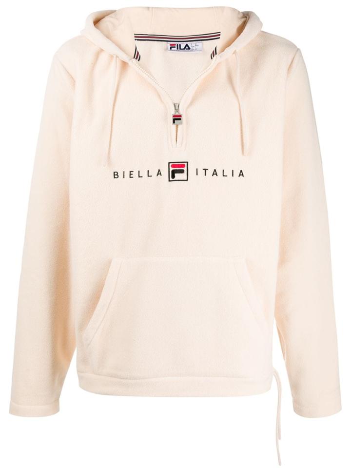 Fila Logo Embroidered Hoodie - Neutrals