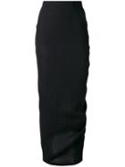 Rick Owens - Fitted Skirt - Women - Linen/flax - 40, Black, Linen/flax