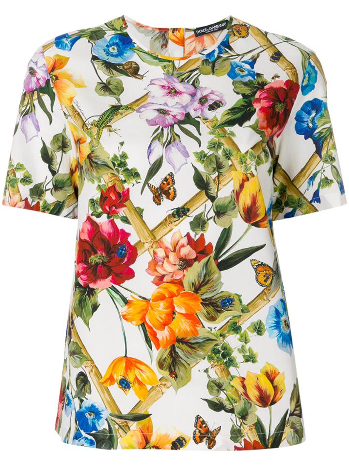 Dolce & Gabbana Secret Garden Printed T-shirt - Multicolour