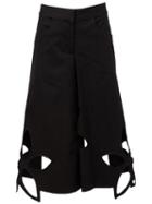 Rosie Assoulin Laser Cut Culottes, Women's, Size: 6, Black, Spandex/elastane/cotton