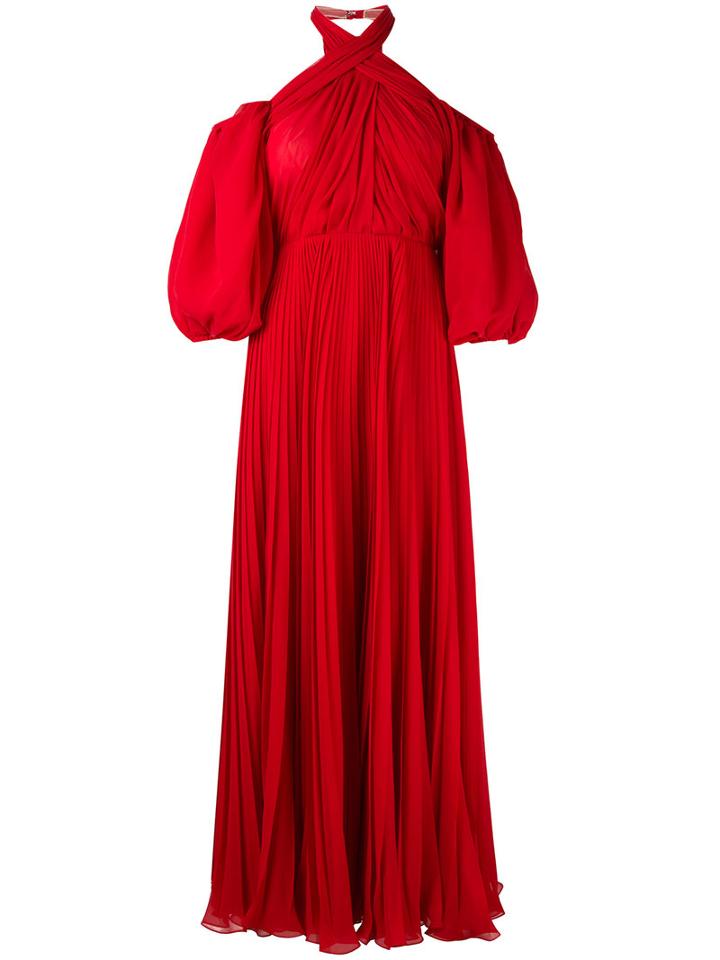 Giambattista Valli - Cold Shoulder Dress - Women - Silk/cotton/polyamide/viscose - 40, Red, Silk/cotton/polyamide/viscose
