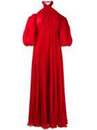 Giambattista Valli - Cold Shoulder Dress - Women - Silk/cotton/polyamide/viscose - 40, Red, Silk/cotton/polyamide/viscose
