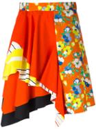 Msgm - A-line Ruffled Skirt - Women - Cotton - 42, Yellow/orange, Cotton