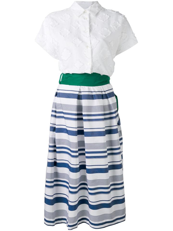 Sara Roka - Green Band Beryl Dress - Women - Cotton - 44, Women's, White, Cotton