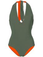 Tory Burch Biarritz Reversible One-piece Swimsuit - Green