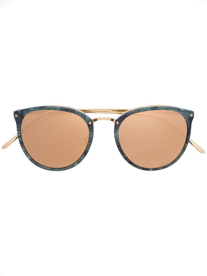 Linda Farrow - Round Frame Sunglasses - Men - Acetate - One Size, Green, Acetate