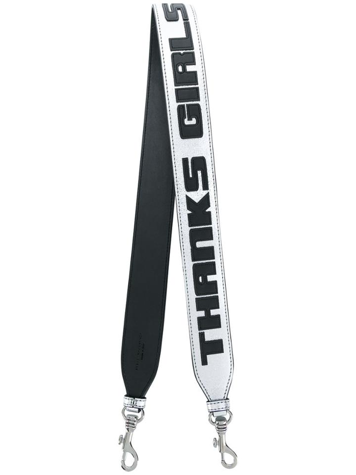 Stella Mccartney Thanks Girls Printed Bag Strap - Metallic
