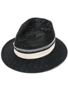Eleventy Trilby Hat, Women's, Size: Large, Black, Viscose/straw